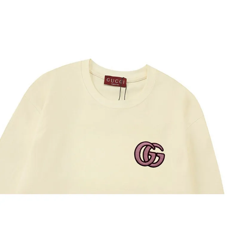 Gucci Cream/Black Sweatshirt With Iconic Interlocking G Logo For Timeless Luxury Style #A54297 Gucci Cream/Black Sweatshirt With Iconic Interlocking G Logo For Timeless Luxury Style #A54297
