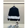 Burberry - Inspired White/Black Sweatshirt With Navy Stripe And Iconic Motif Design #A54393