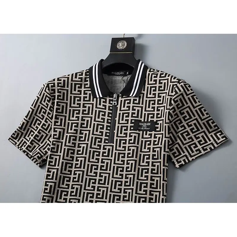 Balmain T-Shirts Polo for men printing zipper #A46586