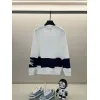Burberry - Inspired White/Black Sweatshirt With Navy Stripe And Iconic Motif Design #A54393