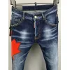 2025 DSQ2 Mens Denim Jeans Bold Red Maple Leaf Print with Faded Wash for Trendy Gentlemen #A54911