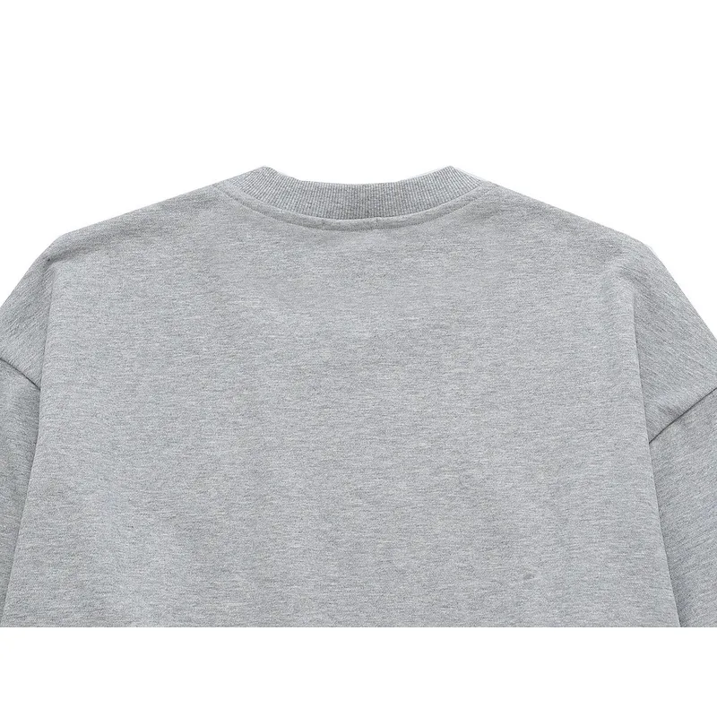 D-ior Grey Crew Neck Sweatshirt With Iconic CD Logo For Timeless Luxury Style Grey/Black #A54275