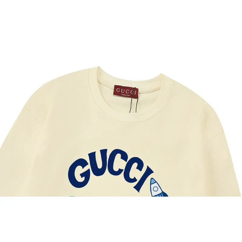 Gucci Cream Long - Sleeve Shirt With Hello Kitty Rocket And Brand Elements #A54299