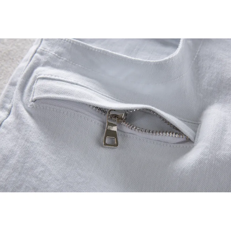 BALMAIN Mens White Long Jean #974812