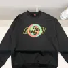 Gucci Black Sweatshirt With Vibrant Colorful Interlocking G Logo And Louis Vuittonettering #A54419