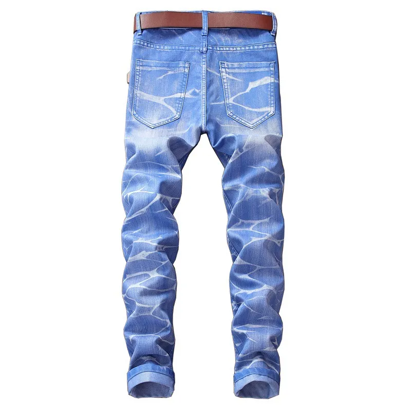 Nostalgic ripped motorcycle jeans Jeans for Mens Long Jeans #99905851