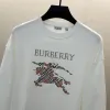 Burberry White/Black Sweatshirt With Classic Equestrian Knight Logo And Brand Name #A54394