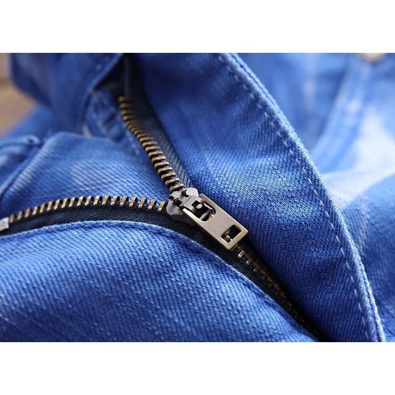 Nostalgic ripped motorcycle jeans Jeans for Mens Long Jeans #99905851