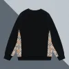 Burberry Inspired Beige/Black Sweatshirt With Signature Check Pattern Panels #A54280