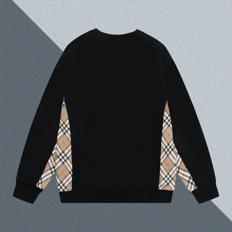 Burberry Inspired Beige/Black Sweatshirt With Signature Check Pattern Panels #A54280