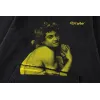 Off - White Black Washed Hoodie With Vintage Art Graphic And Louis Vuittonogo #A54246