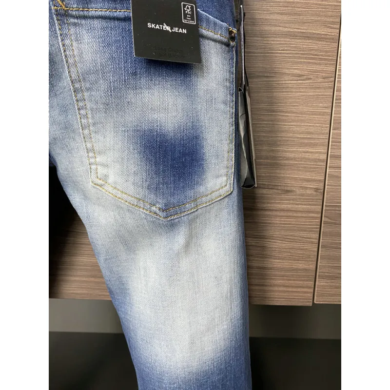 2025 DSQ2 Mens Denim Jeans  Bold ICON Print with Faded Wash for Trend - Setting Gentlemen #A54903