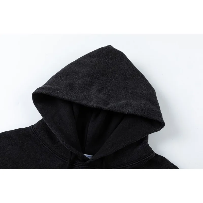 Off-White Black Hoodie with Blue Green Glitter Logo and Front Pocket for Men and Women #A54251