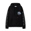 Off-White Hoodie With Artistic Back Print Featuring Cherubs Car And Brand Elements Black/White #A54326