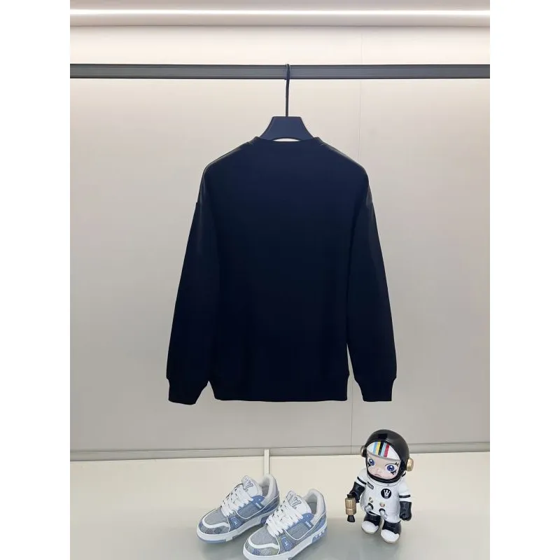 Gucci Black Sweatshirt With Vibrant Colorful Interlocking G Logo And Louis Vuittonettering #A54419