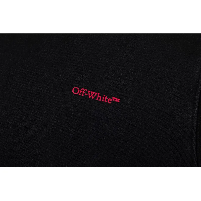 Off - White Black Washed Hoodie With Subtle Red Louis Vuittonogo #A54250