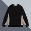 Burberry Inspired Beige/Black Sweatshirt With Signature Check Pattern Panels #A54280
