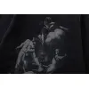 Off - White Black Hoodie With Artistic Graphic Print And Branded Details #A54245