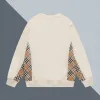 Burberry Inspired Beige/Black Sweatshirt With Signature Check Pattern Panels #A54280