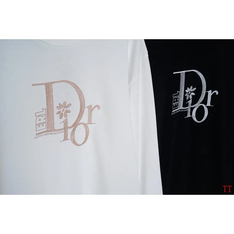 D-ior Embroidered Logo Round Neck Sweatshirt Black/White #A53792