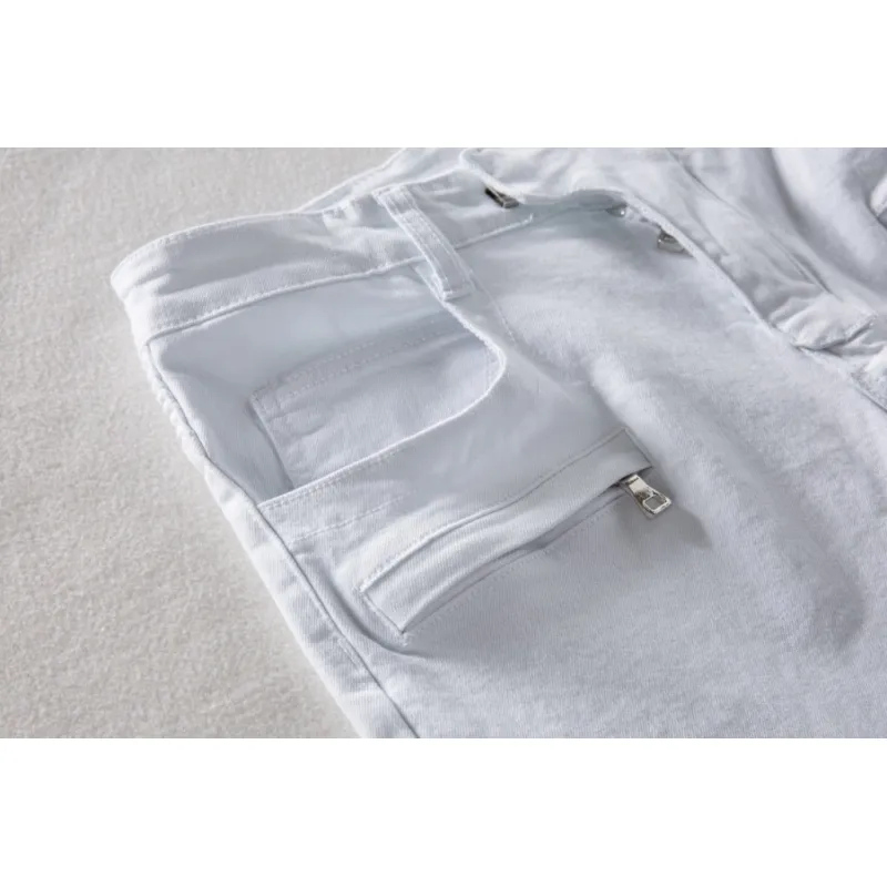 BALMAIN Mens White Long Jean #974812