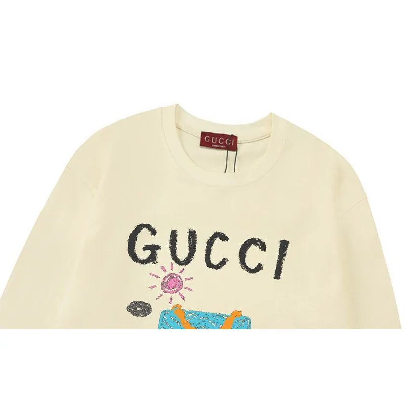 Gucci Cream Long Sleeve Shirt With Playful Graphic Prints And Louis Vuittonogo #A54300