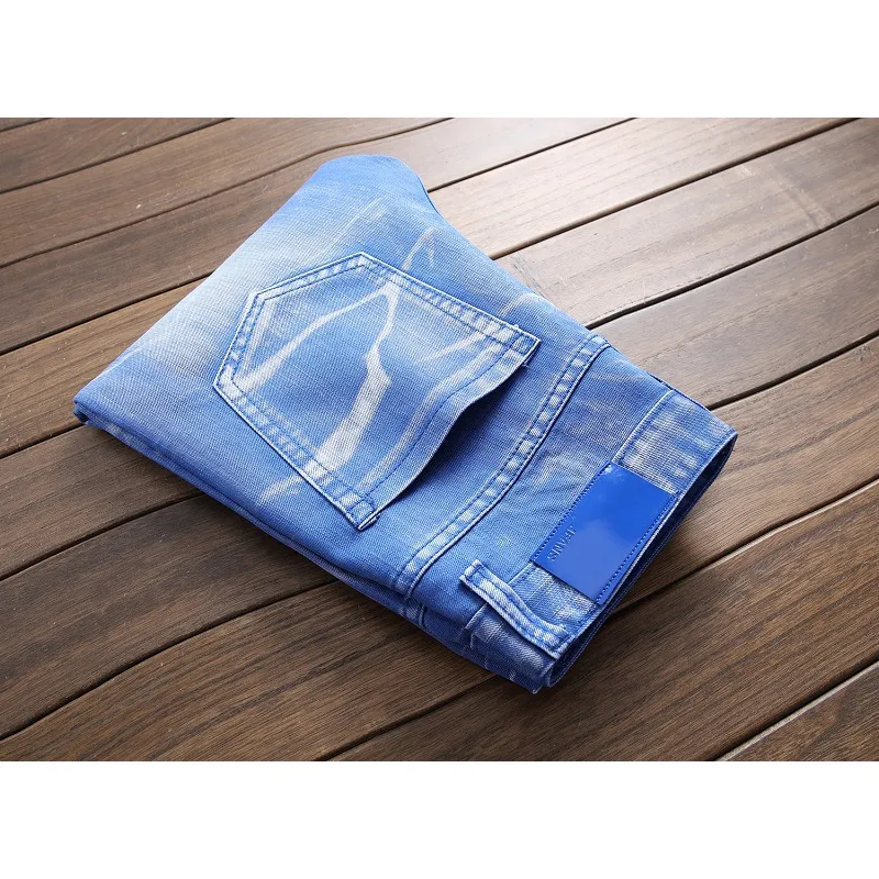 Nostalgic ripped motorcycle jeans Jeans for Mens Long Jeans #99905851