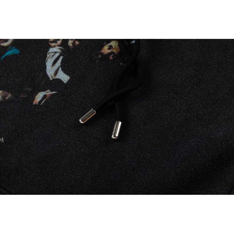Off - White Black Hoodie With Artistic Graphic And Brand Tribute Design #A54248 Off - White Black Hoodie With Artistic Graphic And Brand Tribute Design #A54248