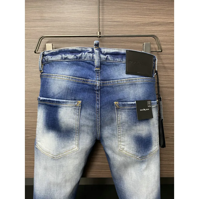 2025 DSQ2 Mens Denim Jeans  Bold ICON Print with Faded Wash for Trend - Setting Gentlemen #A54903