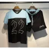 Amiri Red and Black Number 22 Mesh Jersey and Shorts Two Piece Set for Men #A54243