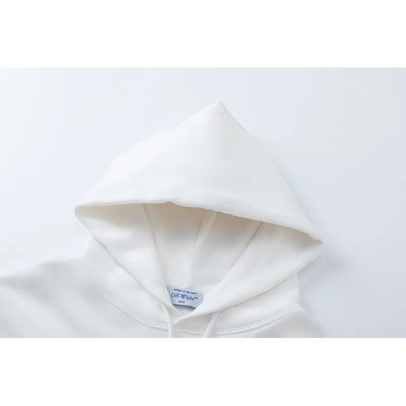 Off - White Classic Logo Print White Hoodie for Fashion Enthusiasts #A54446