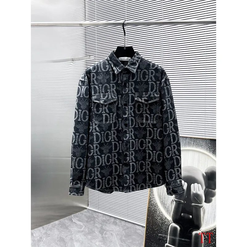 D-ior shirts for D-ior Long-Sleeved Shirts for men Black/Blue #A53761