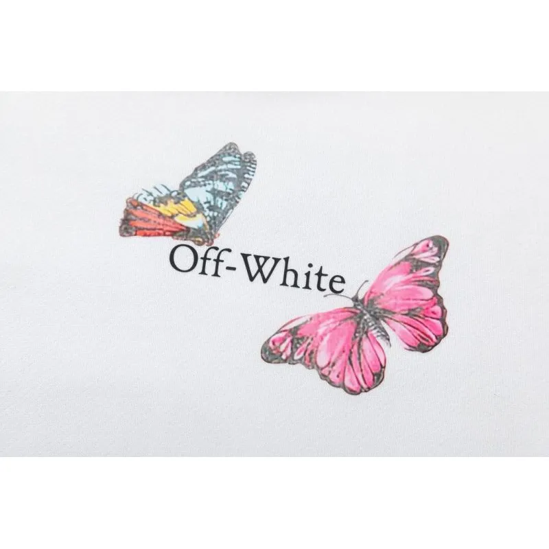 Off - White Black Hoodie With Colorful Butterfly And Arrow Graphic #A54447