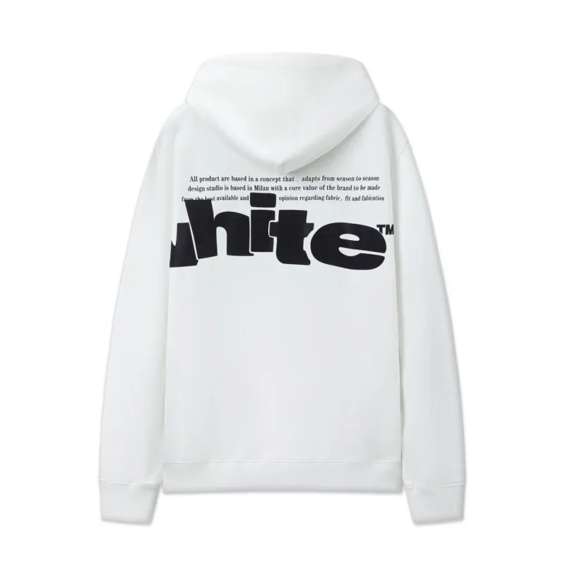 Off - White White Hoodie With Bold Black Logo Print for Trendy Outfits #A54450 Off - White White Hoodie With Bold Black Logo Print for Trendy Outfits #A54450