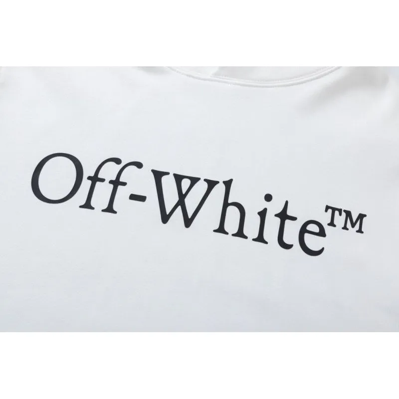 Off - White Classic Logo Print White Hoodie for Fashion Enthusiasts #A54446