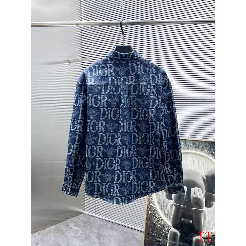 D-ior shirts for D-ior Long-Sleeved Shirts for men Black/Blue #A53761