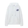 Off - White Black Hoodie With Colorful Embroidered Logo for Streetwear Fans #A54451