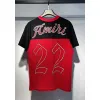 Amiri Red and Black Number 22 Mesh Jersey and Shorts Two Piece Set for Men #A54243