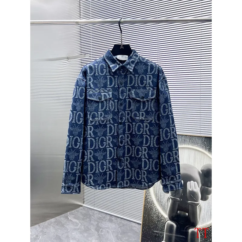 D-ior shirts for D-ior Long-Sleeved Shirts for men Black/Blue #A53761