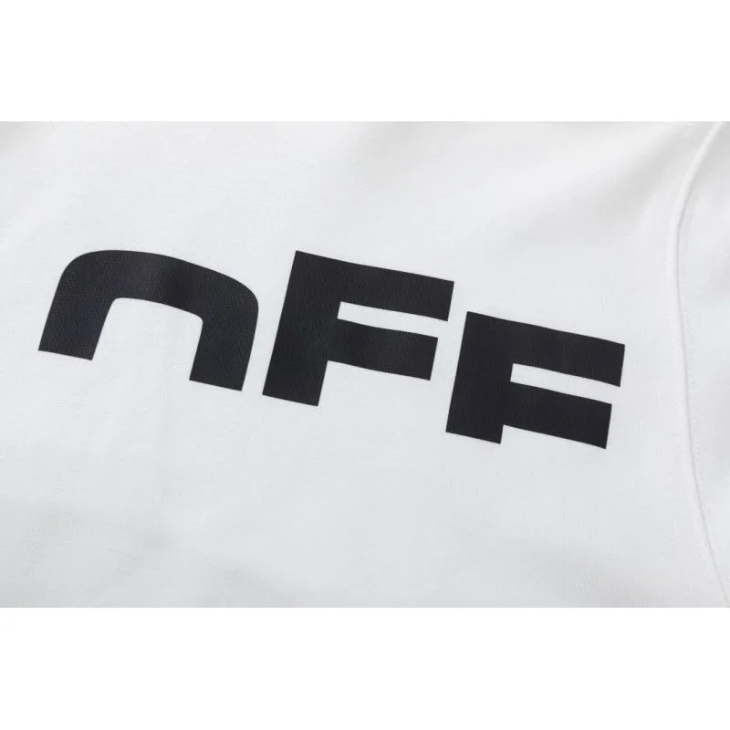 Off - White White Hoodie With Bold Back Text And Brand Story Print #A54453