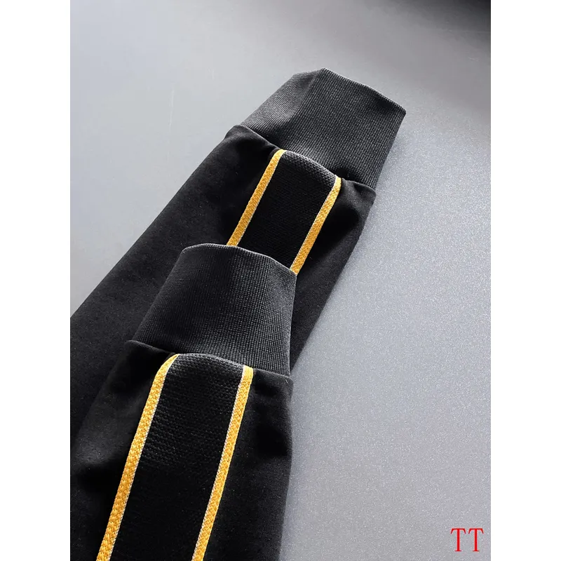 Loewe Inspired Black Tracksuit Set with Gold Accents #A54388