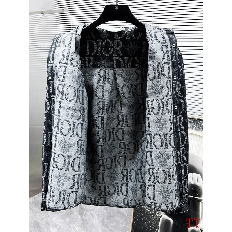 D-ior shirts for D-ior Long-Sleeved Shirts for men Black/Blue #A53761