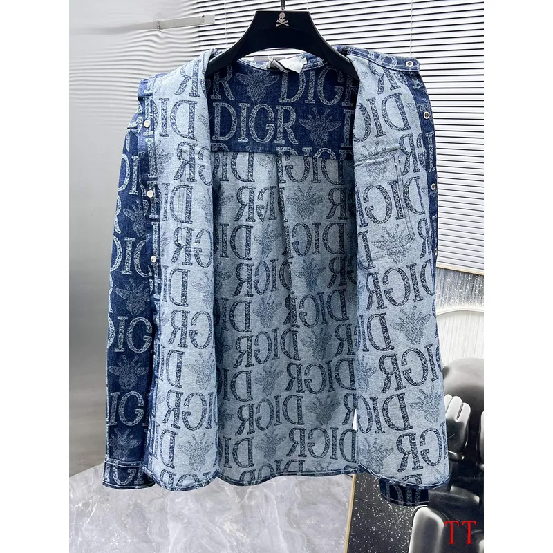 D-ior shirts for D-ior Long-Sleeved Shirts for men Black/Blue #A53761