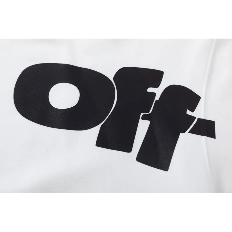 Off - White White Hoodie With Bold Black Logo Print for Trendy Outfits #A54450 Off - White White Hoodie With Bold Black Logo Print for Trendy Outfits #A54450