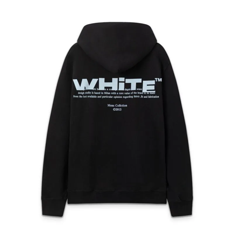 Off - White White Hoodie With Bold Back Text And Brand Story Print #A54453