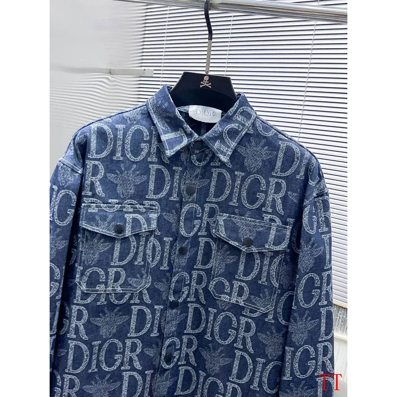 D-ior shirts for D-ior Long-Sleeved Shirts for men Black/Blue #A53761