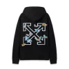 Off - White Black Hoodie With Colorful Butterfly And Arrow Graphic #A54447