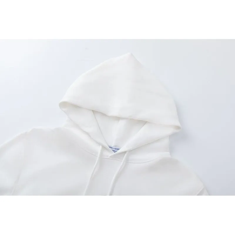 Off - White White Hoodie With Bold Black Logo Print for Trendy Outfits #A54450 Off - White White Hoodie With Bold Black Logo Print for Trendy Outfits #A54450