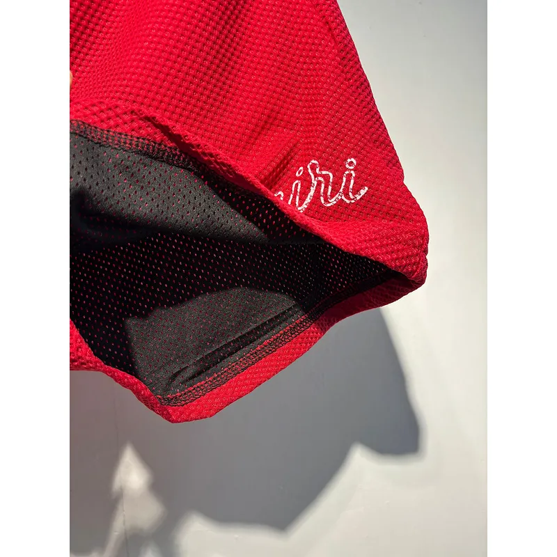 Amiri Red and Black Number 22 Mesh Jersey and Shorts Two Piece Set for Men #A54243
