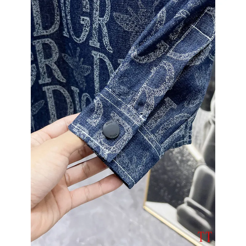 D-ior shirts for D-ior Long-Sleeved Shirts for men Black/Blue #A53761
